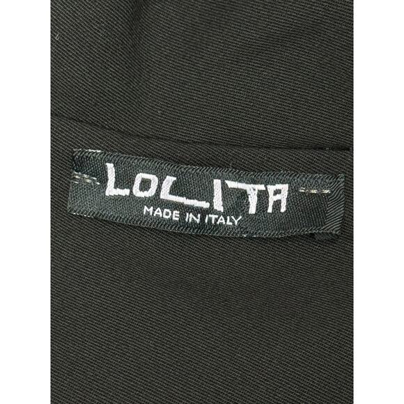 Vintage Made in Italy by LOLITA abstract cowl neck black fitted dress - Picture 2 of 8